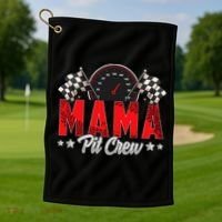 Race Car Birthday Party Racing Family Mama Pit Crew Golf Towel thumb 1