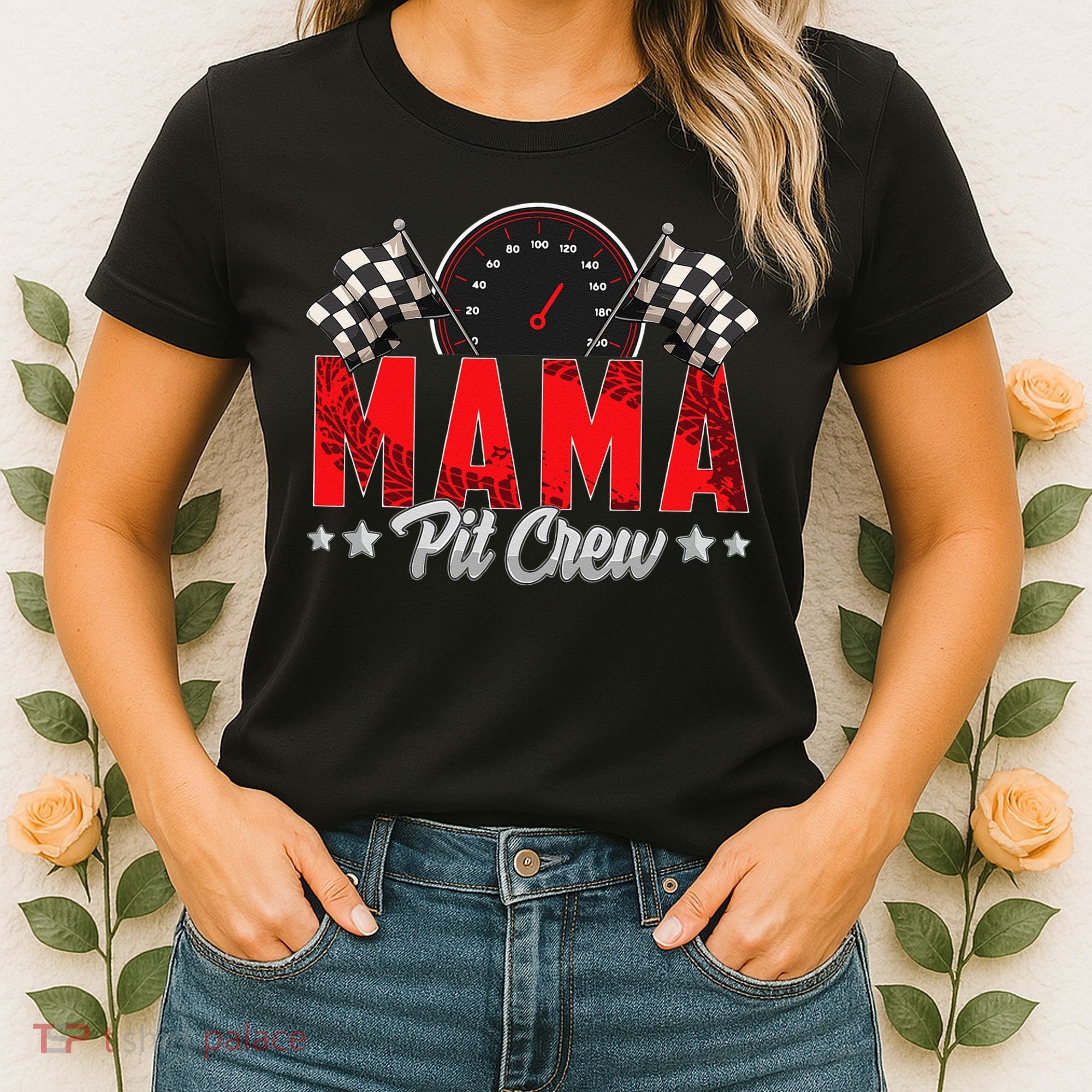 Race Car Birthday Party Racing Family Mama Pit Crew Women's T-Shirt