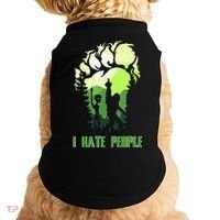 Retro Camping Bigfoot Sasquatch Middle Finger I Hate People Doggie Tank thumb 0
