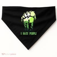 Retro Camping Bigfoot Sasquatch Middle Finger I Hate People USA-Made Doggie Bandana thumb 0