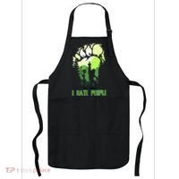 Retro Camping Bigfoot Sasquatch Middle Finger I Hate People Apron thumb 0