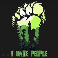 Retro Camping Bigfoot Sasquatch Middle Finger I Hate People Apron thumb 3