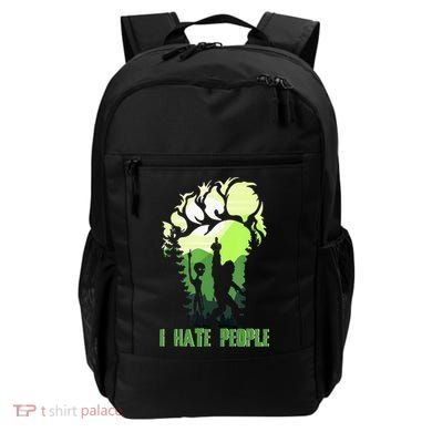 Retro Camping Bigfoot Sasquatch Middle Finger I Hate People Backpack