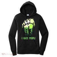 Retro Camping Bigfoot Sasquatch Middle Finger I Hate People Women's Hoodie thumb 0