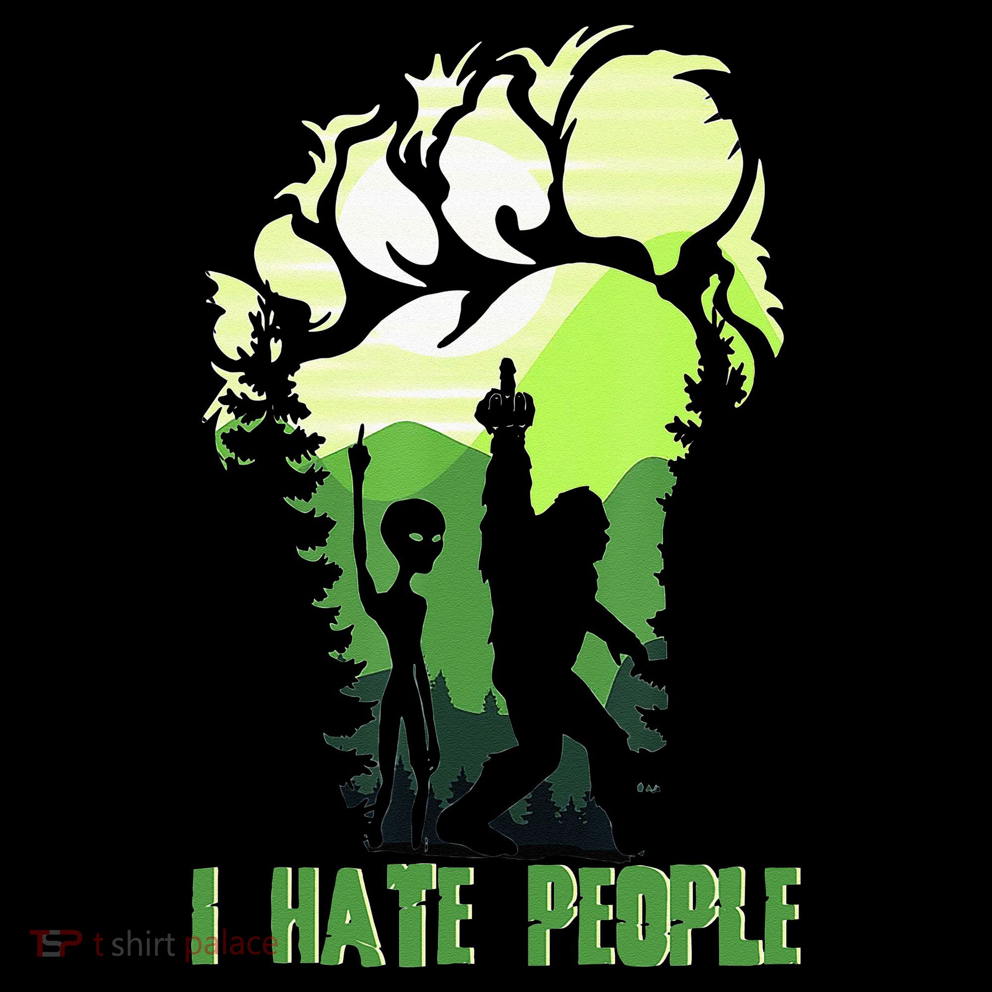 Retro Camping Bigfoot Sasquatch Middle Finger I Hate People Ornament
