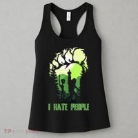 Retro Camping Bigfoot Sasquatch Middle Finger I Hate People Women's Tank Top thumb 3