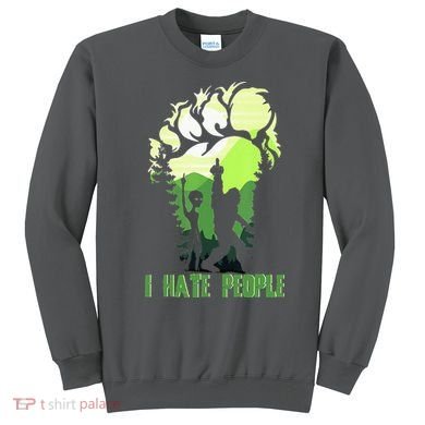 Retro Camping Bigfoot Sasquatch Middle Finger I Hate People Sweatshirt