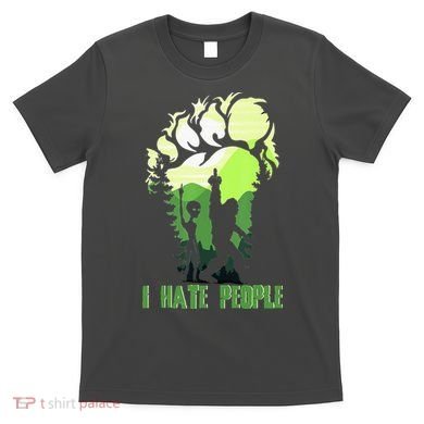 Retro Camping Bigfoot Sasquatch Middle Finger I Hate People T-Shirt