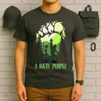Retro Camping Bigfoot Sasquatch Middle Finger I Hate People T-Shirt thumb 6