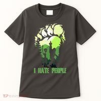 Retro Camping Bigfoot Sasquatch Middle Finger I Hate People Tall T-Shirt thumb 0