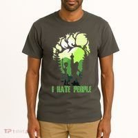 Retro Camping Bigfoot Sasquatch Middle Finger I Hate People Tall T-Shirt thumb 2