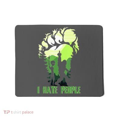 Retro Camping Bigfoot Sasquatch Middle Finger I Hate People Mousepad