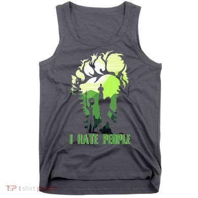 Retro Camping Bigfoot Sasquatch Middle Finger I Hate People Tank Top