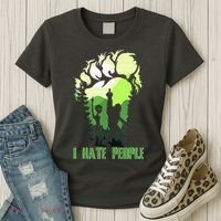 Retro Camping Bigfoot Sasquatch Middle Finger I Hate People Women's T-Shirt thumb 3