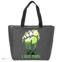 Retro Camping Bigfoot Sasquatch Middle Finger I Hate People Tote Bag thumb 0
