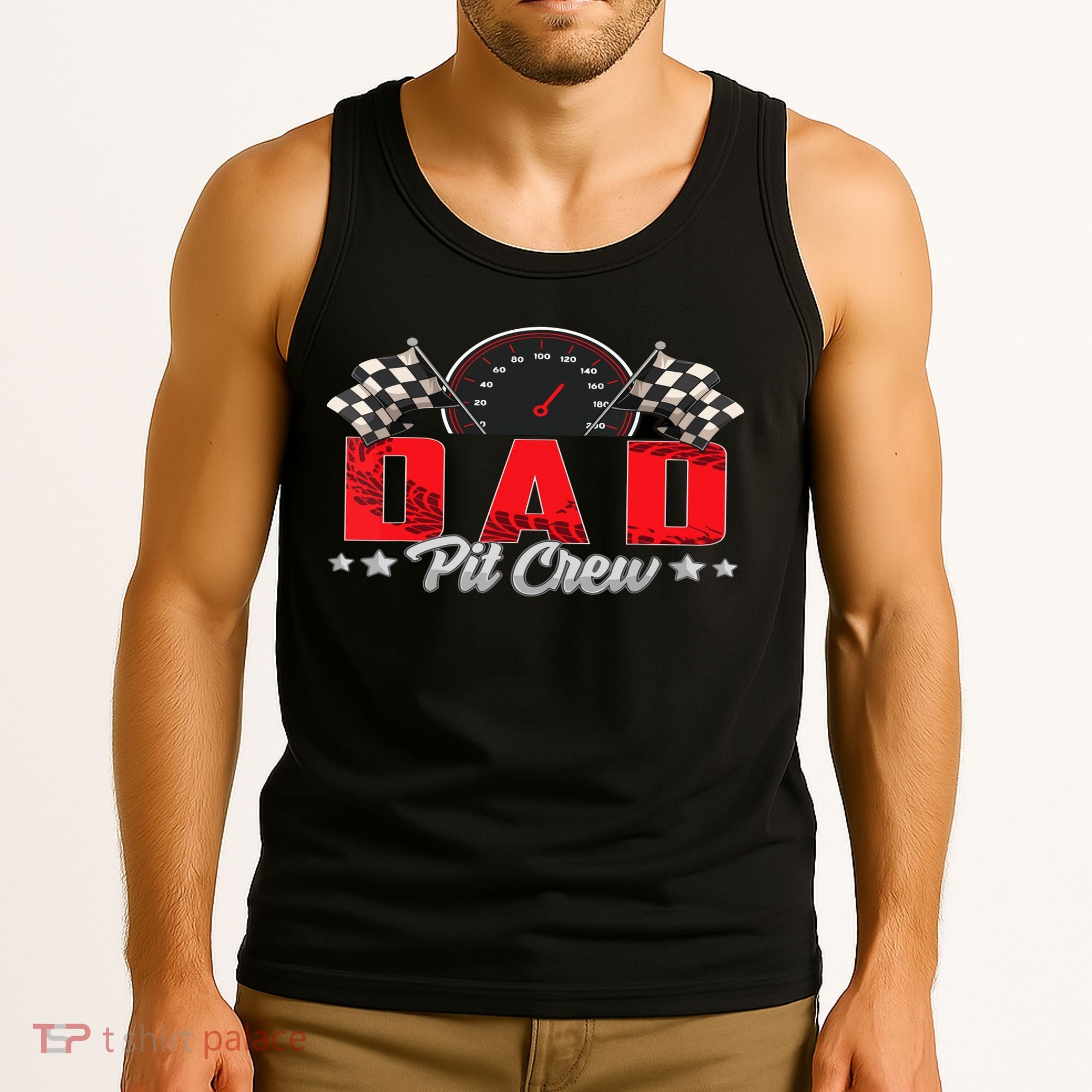 Race Car Birthday Party Racing Family Dad Pit Crew Tank Top