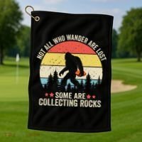 Rock Collector Bigfoot For Rockhound Geologist Geod Hunter Golf Towel thumb 1