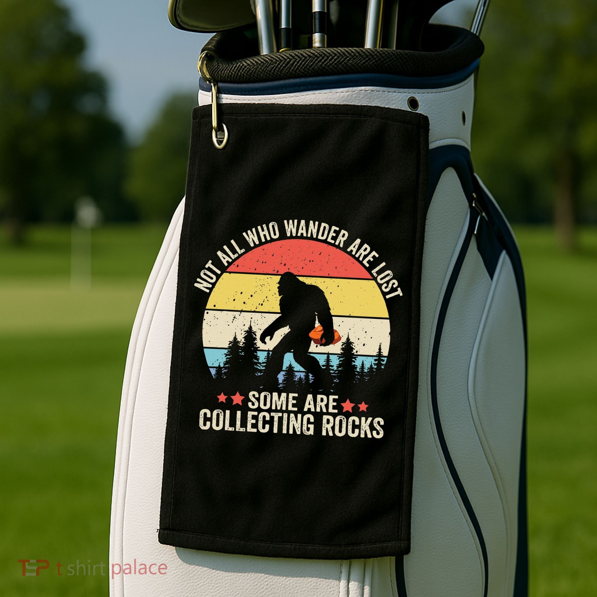 Rock Collector Bigfoot For Rockhound Geologist Geod Hunter Golf Towel