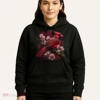 Red Cardinal Bird And Pink Flowering Dogwood Blossoms Hoodie thumb 5