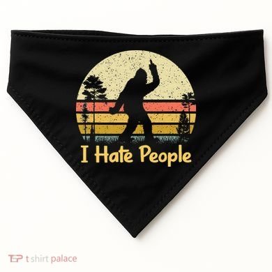 Retro Camping Bigfoot Sasquatch Middle USA-Made Doggie Bandana