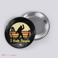 Retro Camping Bigfoot Sasquatch Middle Button thumb 0