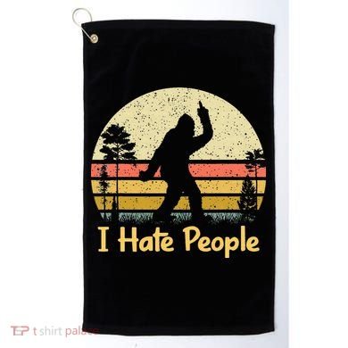 Retro Camping Bigfoot Sasquatch Middle Golf Towel