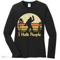 Retro Camping Bigfoot Sasquatch Middle Women's Long Sleeve Shirt thumb 0