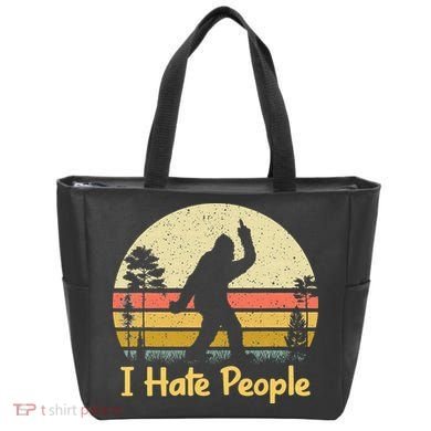 Retro Camping Bigfoot Sasquatch Middle Tote Bag