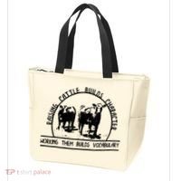 Raising Cattle Builds Character Working Them Builds Tote Bag thumb 3