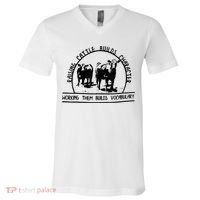 Raising Cattle Builds Character Working Them Builds V-Neck T-Shirt thumb 0