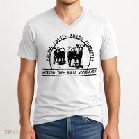 Raising Cattle Builds Character Working Them Builds V-Neck T-Shirt thumb 2