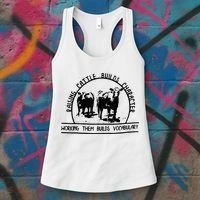 Raising Cattle Builds Character Working Them Builds Women's Tank Top thumb 3