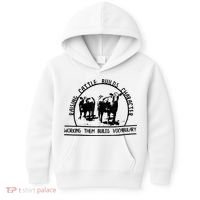 Raising Cattle Builds Character Working Them Builds Kids Hoodie thumb 0