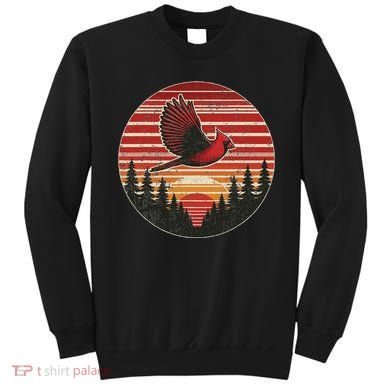 Red Cardinal Bird Vintage Retro Birdwatching Birding Sweatshirt