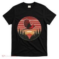 Red Cardinal Bird Vintage Retro Birdwatching Birding T-Shirt thumb 0