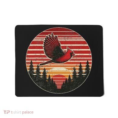 Red Cardinal Bird Vintage Retro Birdwatching Birding Mousepad