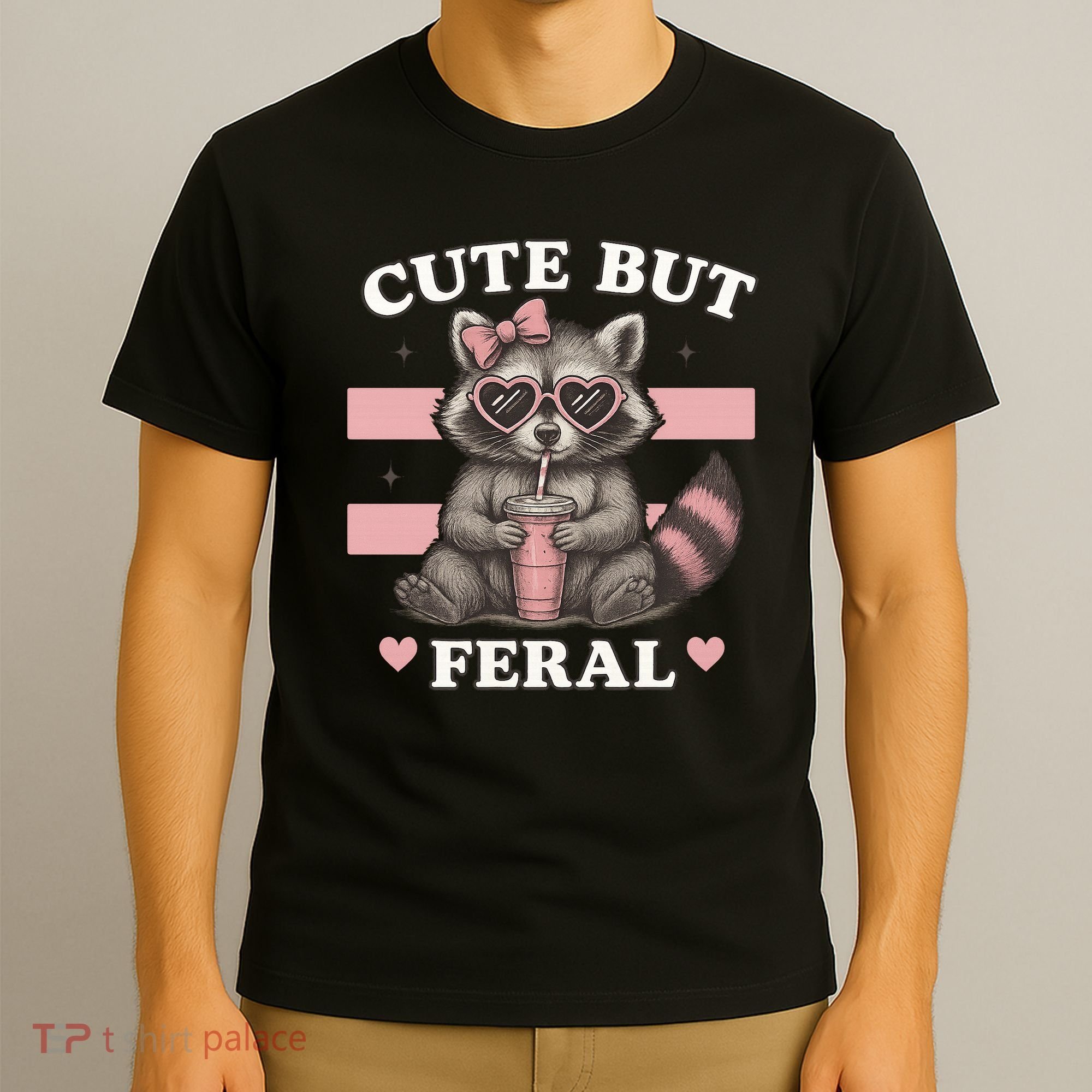 Raccoon Cute But Feral Funny Animal T-Shirt