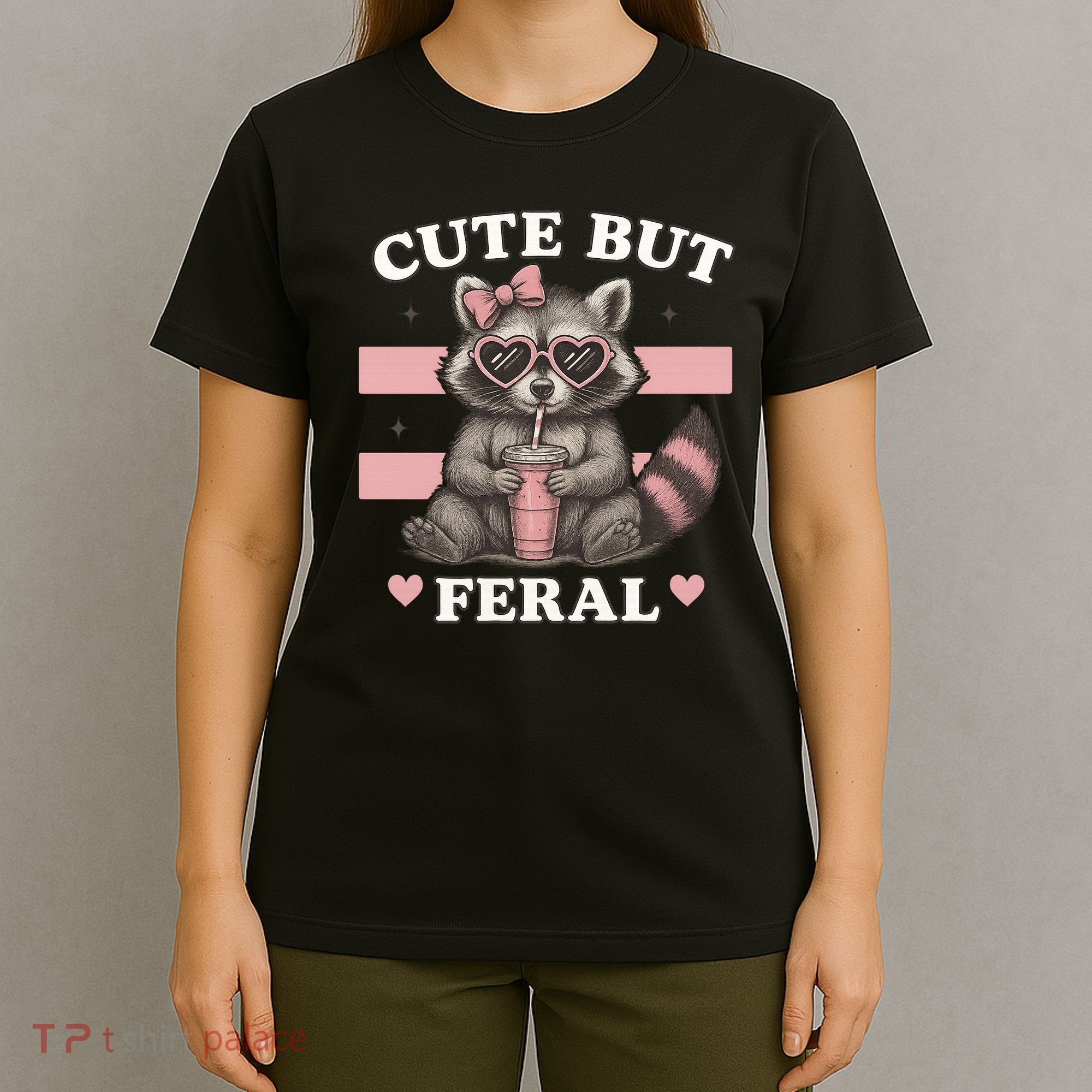 Raccoon Cute But Feral Funny Animal T-Shirt
