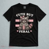 Raccoon Cute But Feral Funny Animal T-Shirt thumb 5