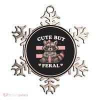 Raccoon Cute But Feral Funny Animal Ornament thumb 0