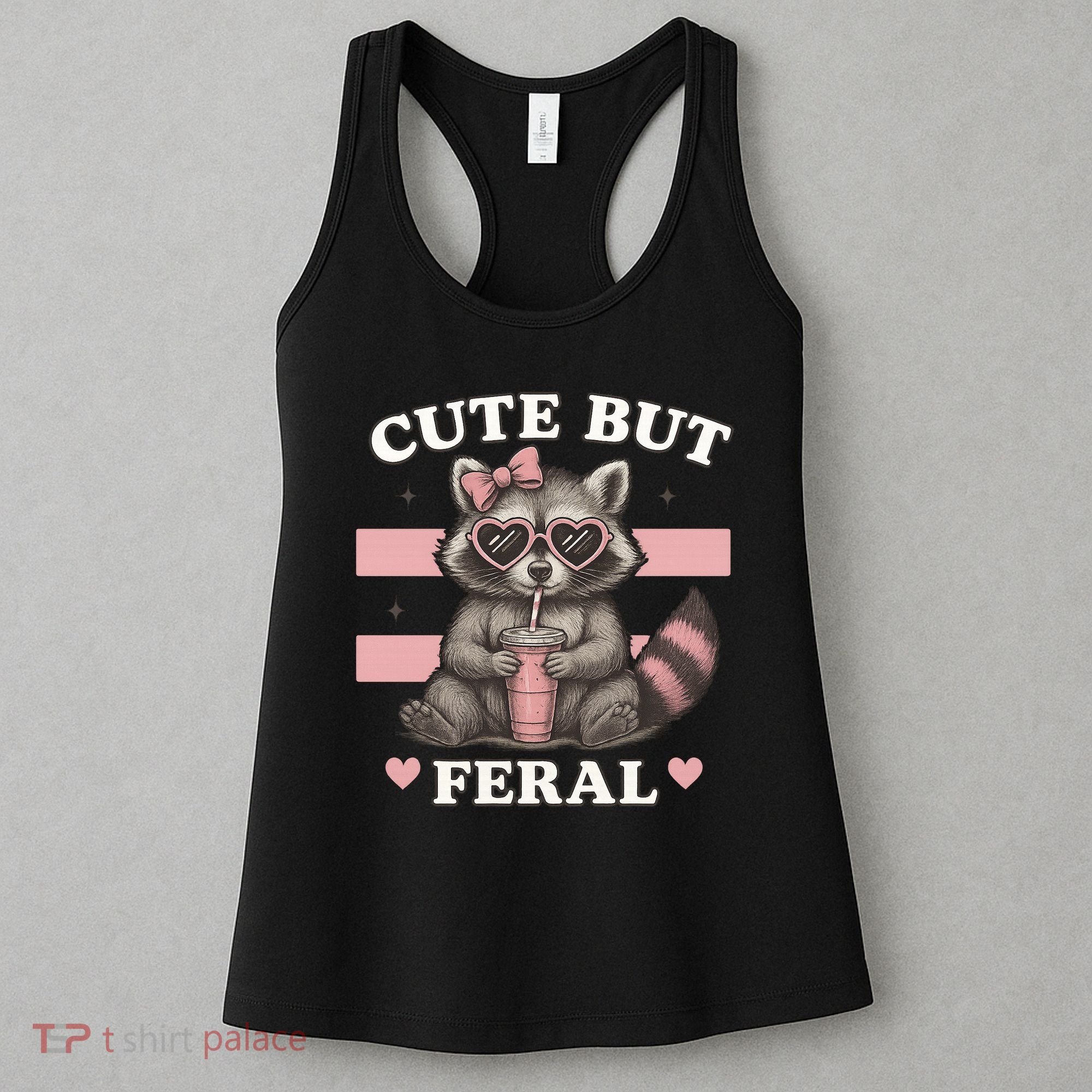 Raccoon Cute But Feral Funny Animal Women's Tank Top
