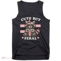 Raccoon Cute But Feral Funny Animal Tank Top thumb 0