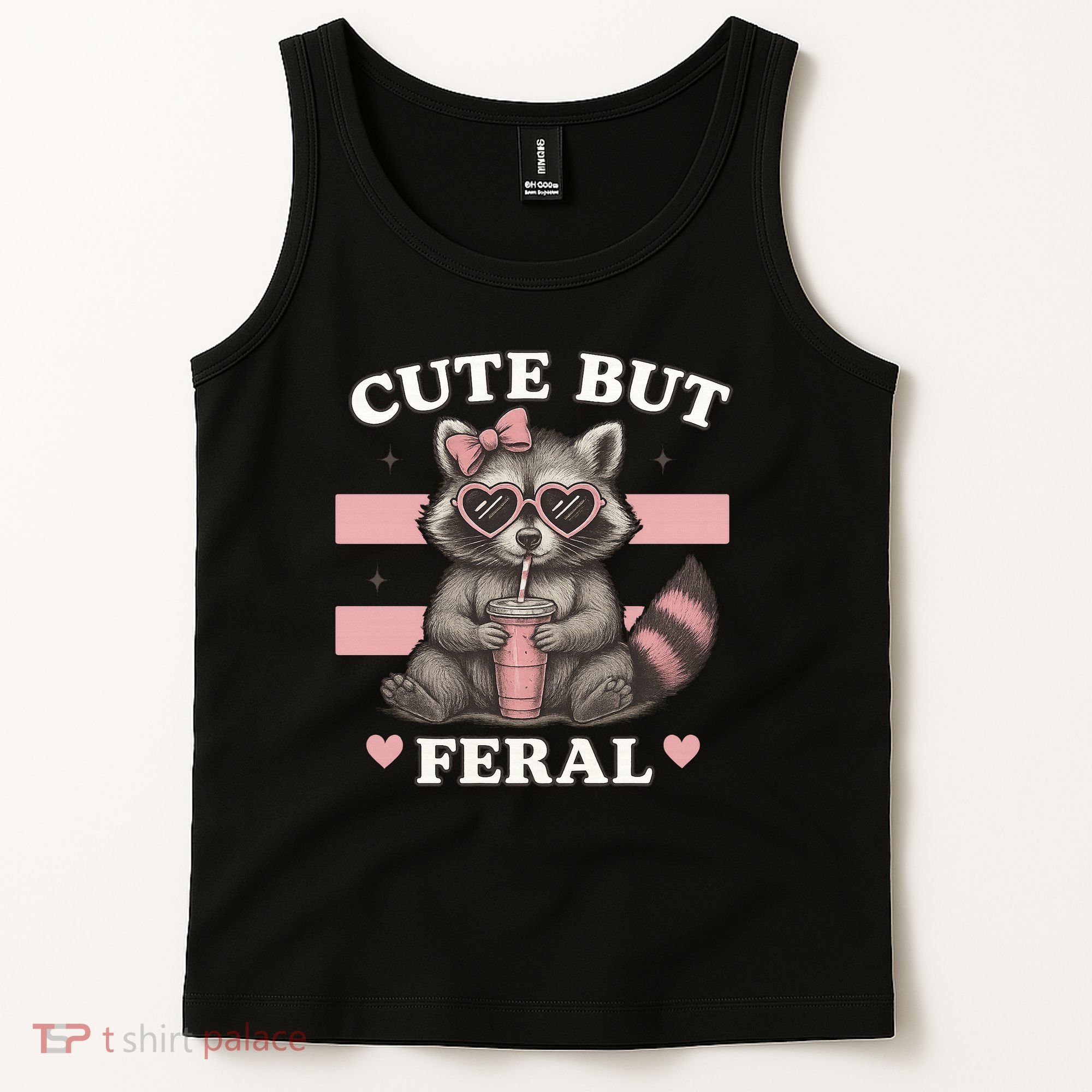 Raccoon Cute But Feral Funny Animal Tank Top