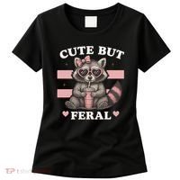 Raccoon Cute But Feral Funny Animal Women's T-Shirt thumb 0