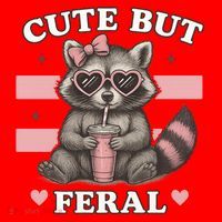 Raccoon Cute But Feral Funny Animal Santa Hat thumb 1