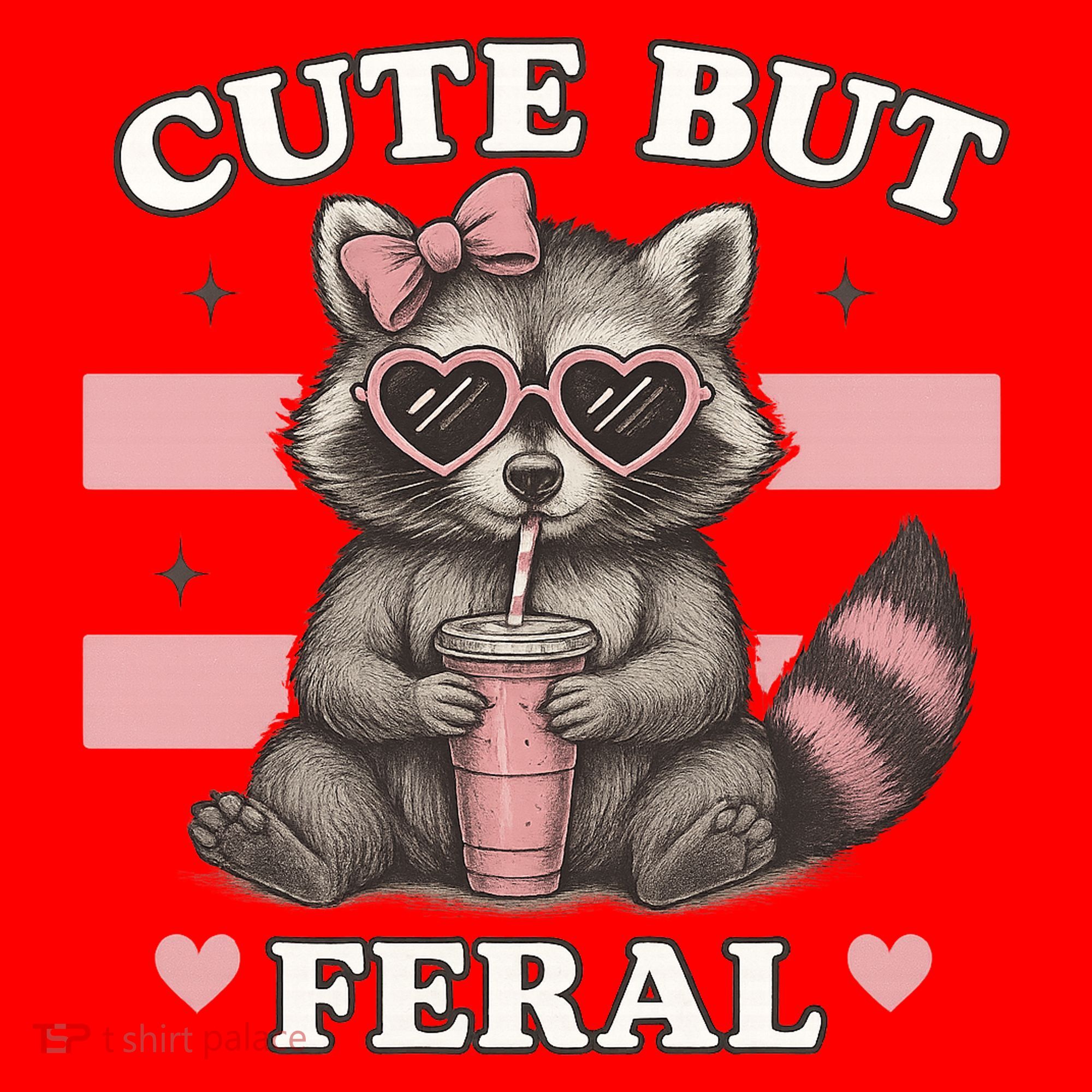 Raccoon Cute But Feral Funny Animal Santa Hat