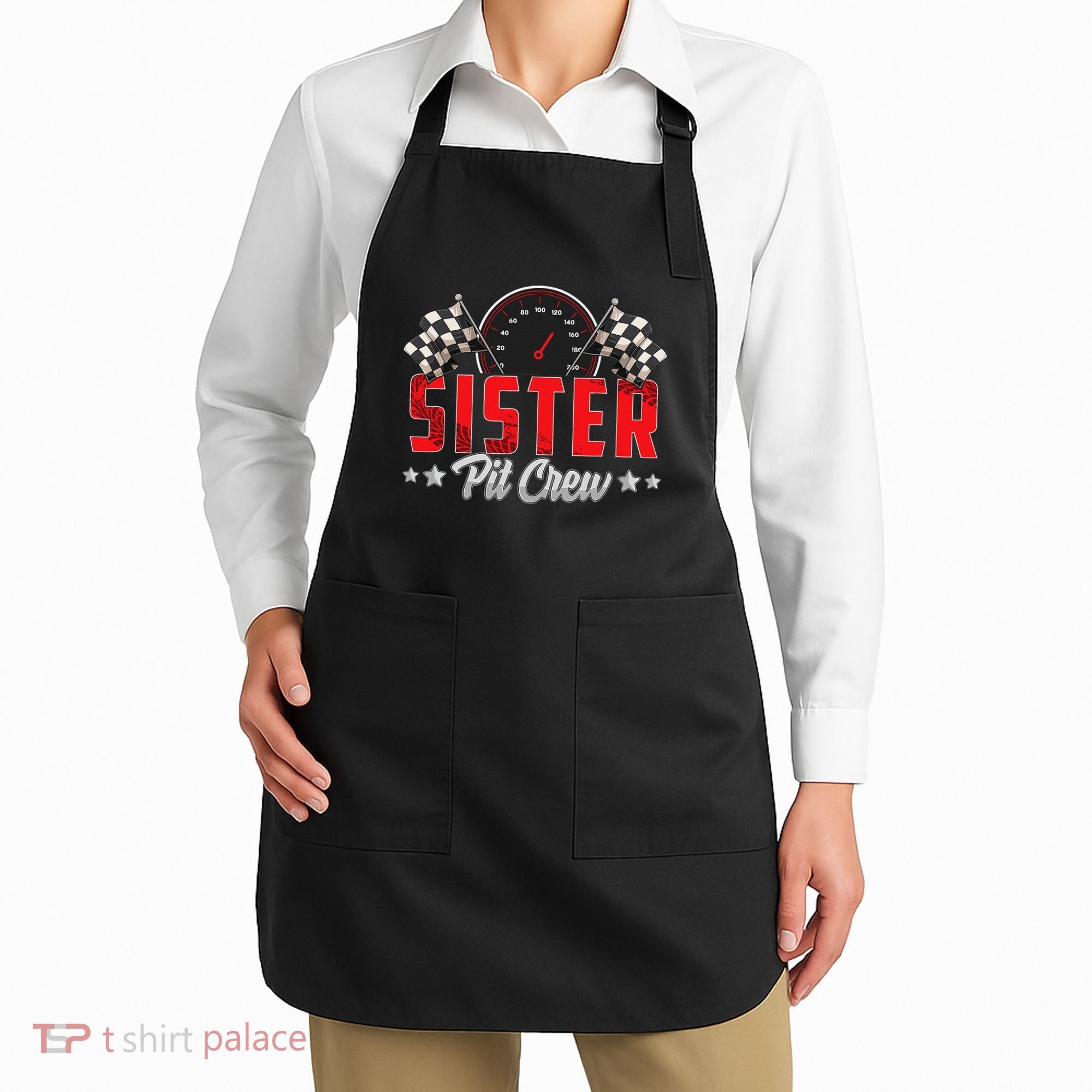Race Car Birthday Party Racing Family Sister Pit Crew Apron