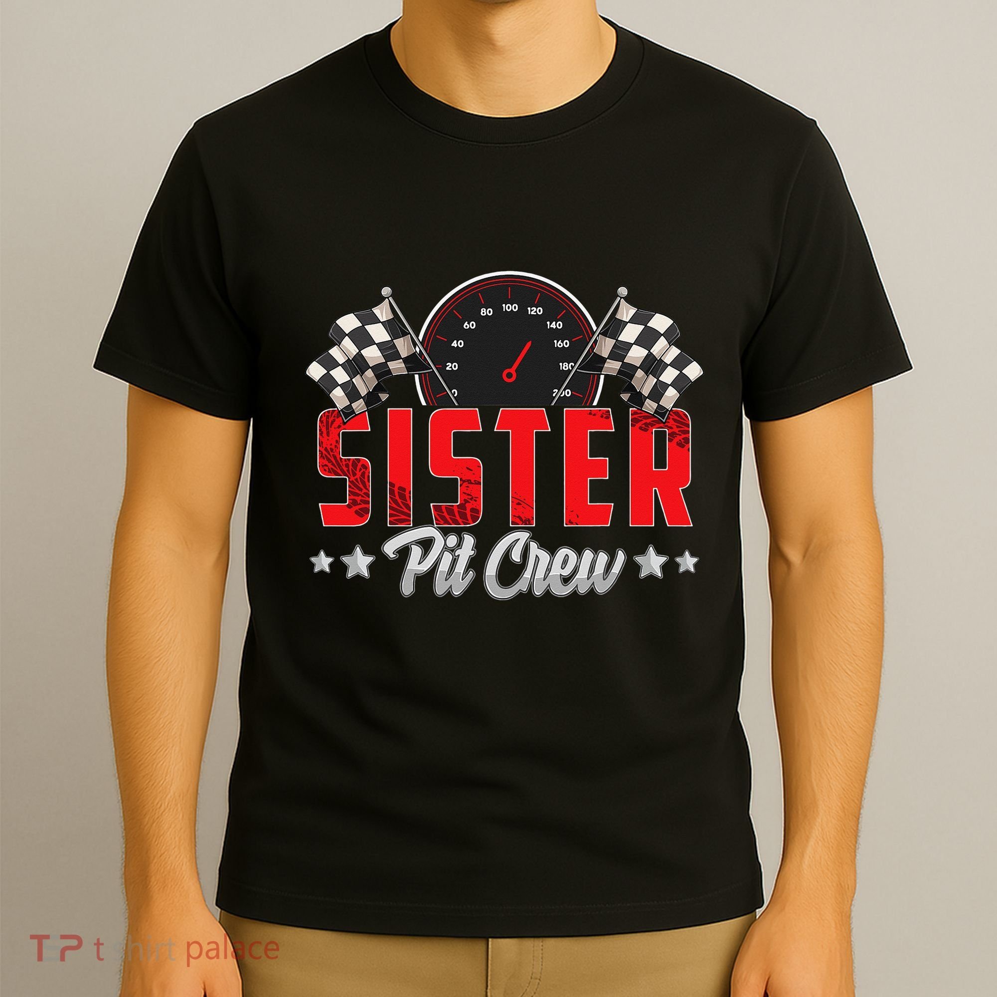 Race Car Birthday Party Racing Family Sister Pit Crew T-Shirt