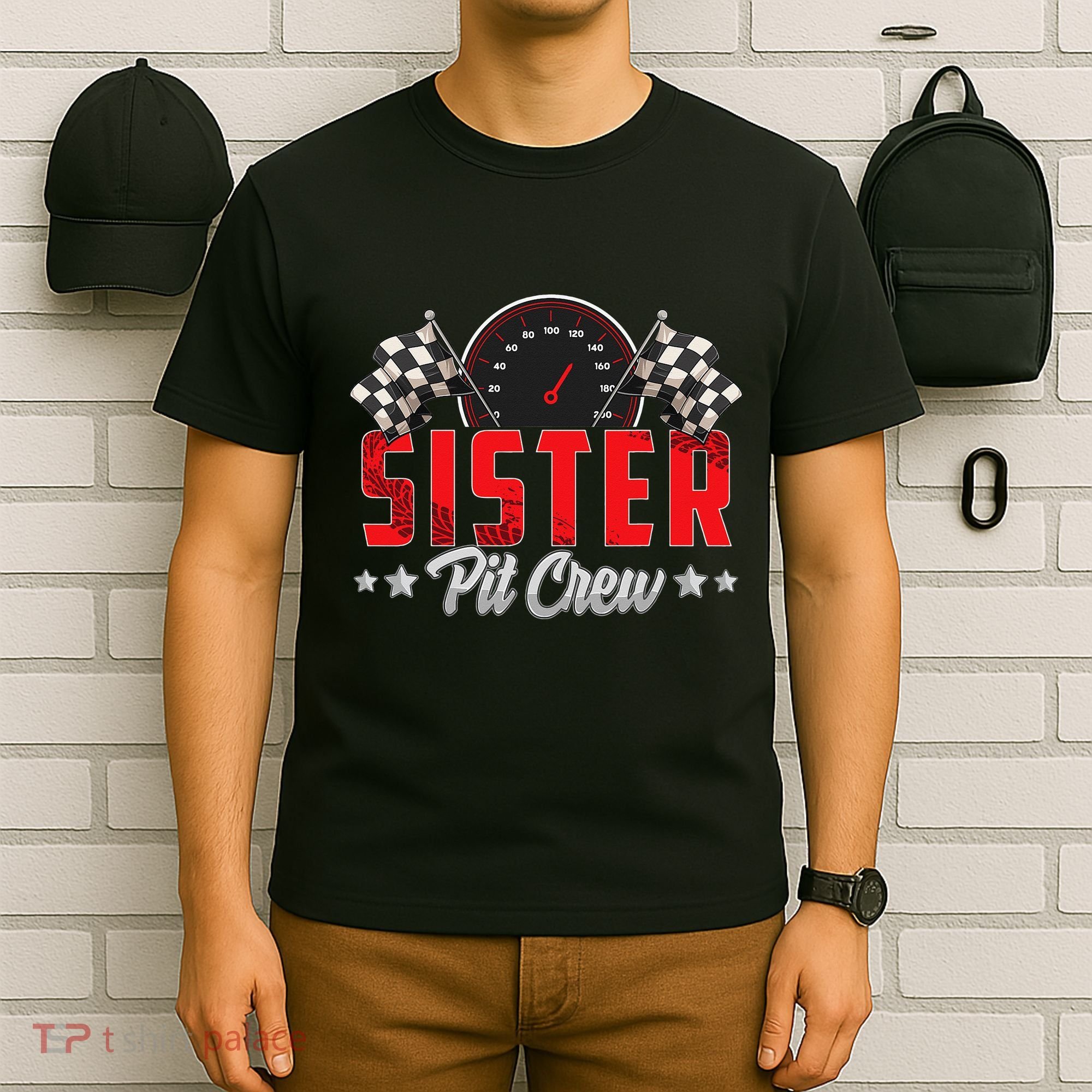 Race Car Birthday Party Racing Family Sister Pit Crew T-Shirt
