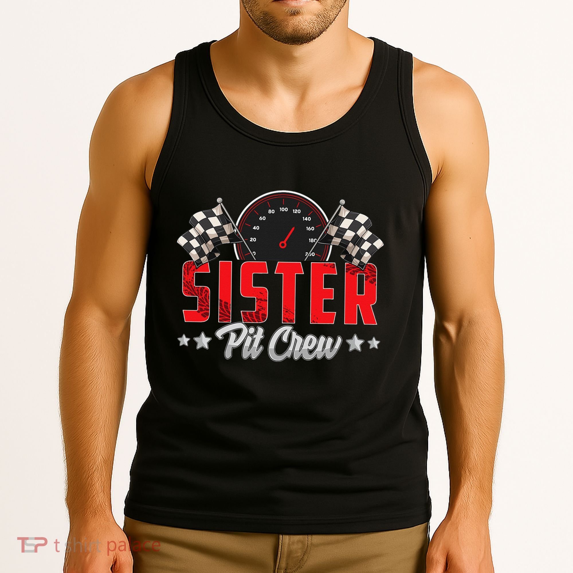 Race Car Birthday Party Racing Family Sister Pit Crew Tank Top